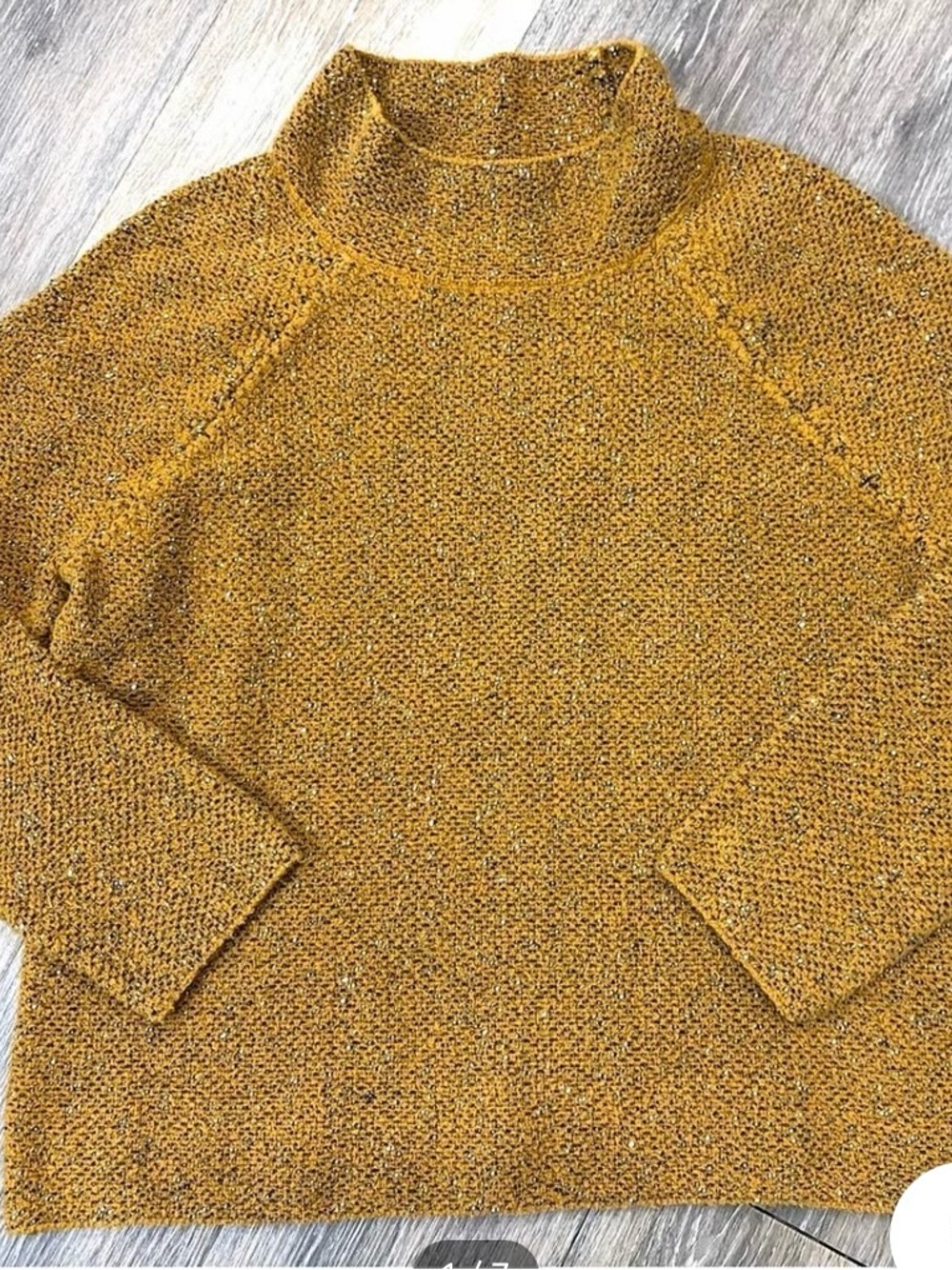 Eileen Fisher Vintage Mock Neck Women’s Sweater in Mustard